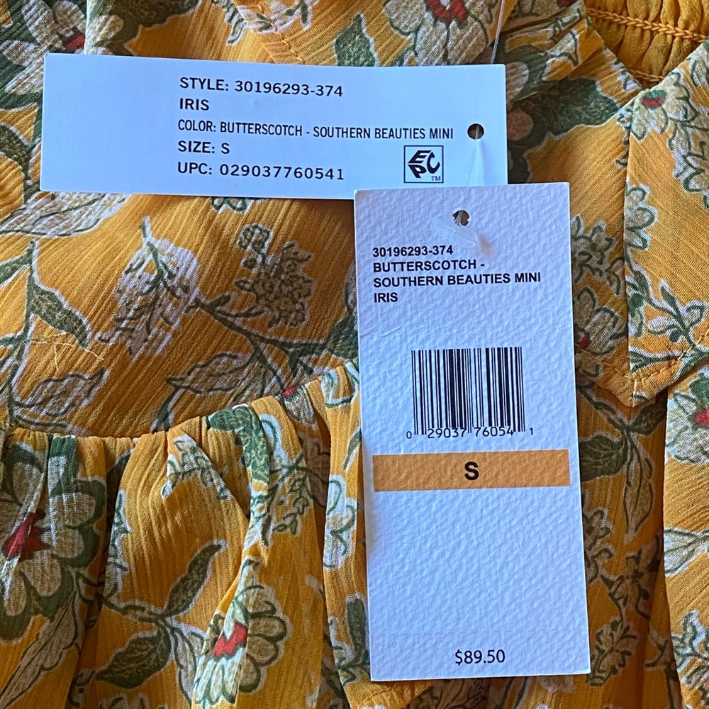 Jessica Simpson Butterscotch Southern Beauties Mini Iris Dress Size Small NWT - Picture 8 of 11